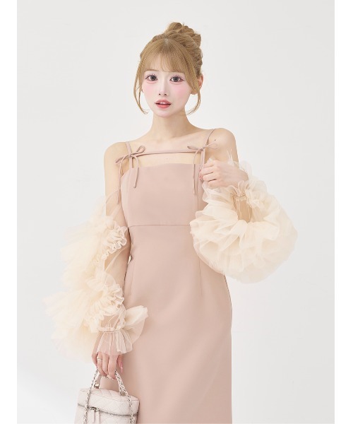 Darich（ダーリッチ） ドレス ボリュームスリーブチュールロングドレス