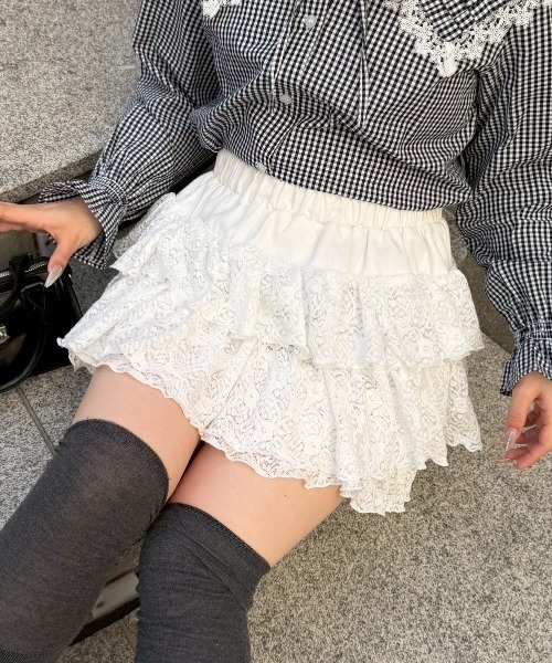 ANOTHER BRANCH OLIVE des OLIVE スカート ティアードミニスカート