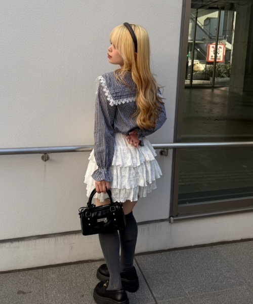 ANOTHER BRANCH OLIVE des OLIVE スカート ティアードミニスカート