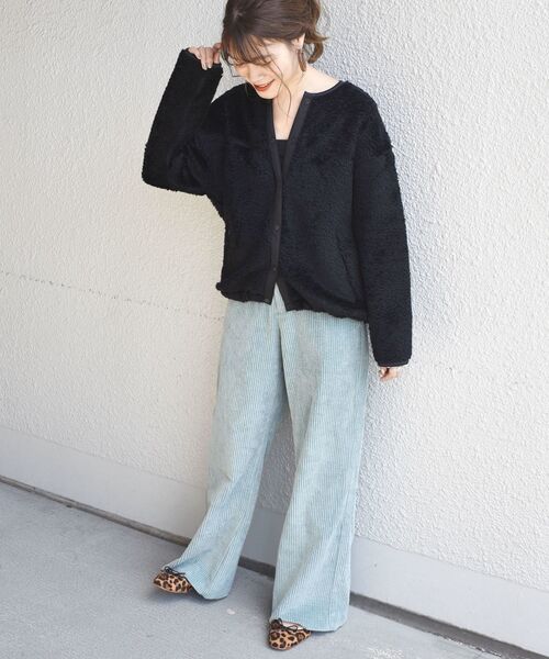 「SHIPS Days」 ノーカラージャケット ONE SIZE ライトグレー レディース_画像8