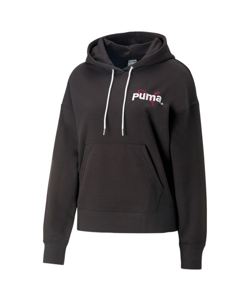「PUMA」 プルオーバーパーカー SMALL ライトグレー レディース_画像3