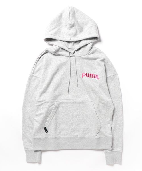 「PUMA」 プルオーバーパーカー SMALL ライトグレー レディース_画像7