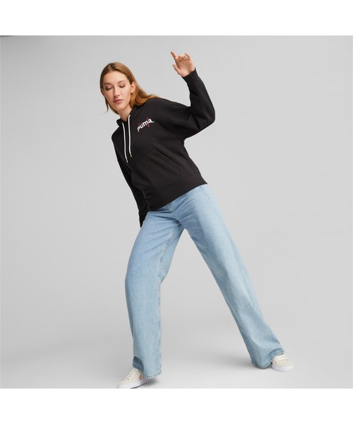「PUMA」 プルオーバーパーカー SMALL ライトグレー レディース_画像9