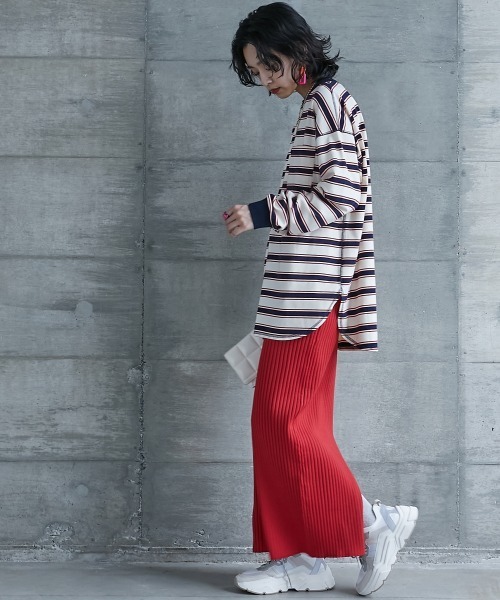 「GEVS.」 「SMILELAND」ニットスカート 4L ブルー レディース_画像9