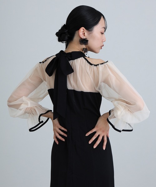 「atlo」 長袖ワンピース M オレンジ レディースの画像