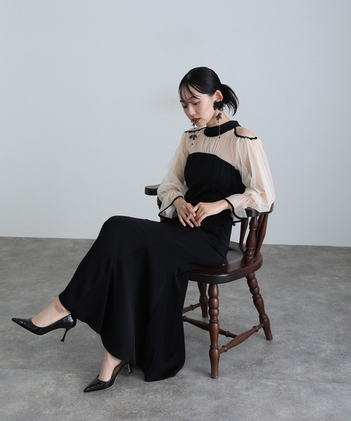 「atlo」 長袖ワンピース M オレンジ レディースの画像