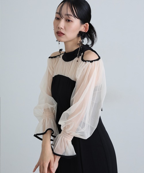 「atlo」 長袖ワンピース M オレンジ レディースの画像