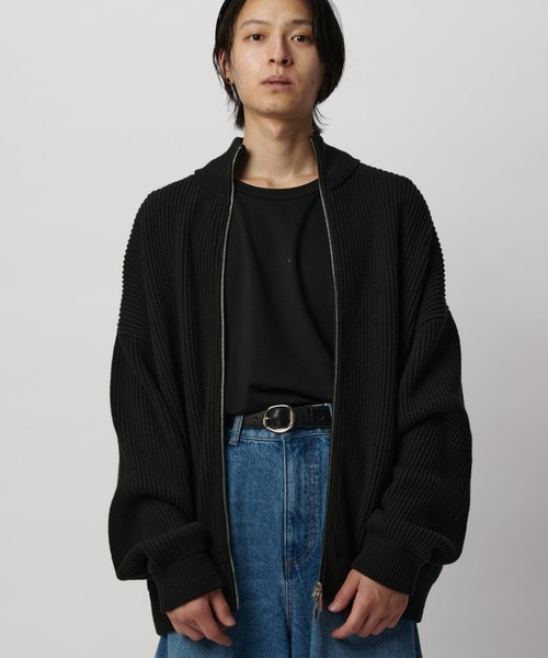 「Lui's」 ニットカーディガン 1 グレー メンズの画像
