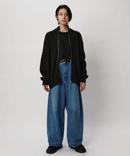「Lui's」 ニットカーディガン 1 グレー メンズの画像