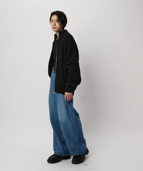 「Lui's」 ニットカーディガン 1 グレー メンズの画像