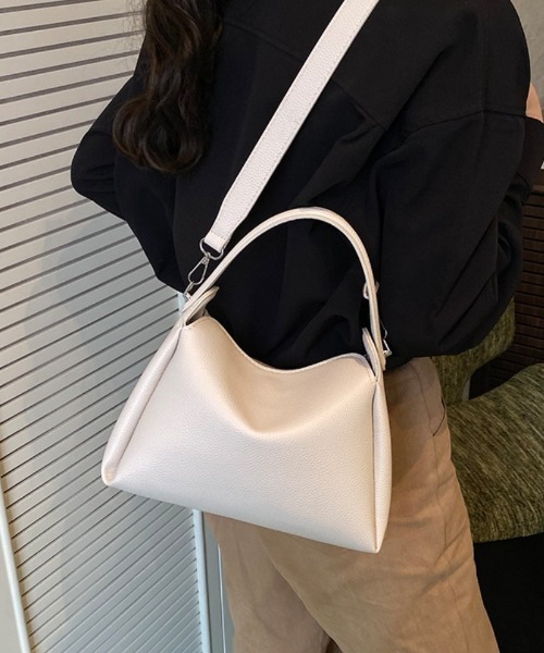 ショルダーバッグ バッグ 2way フェイクレザー スクエア ハンドバッグ
