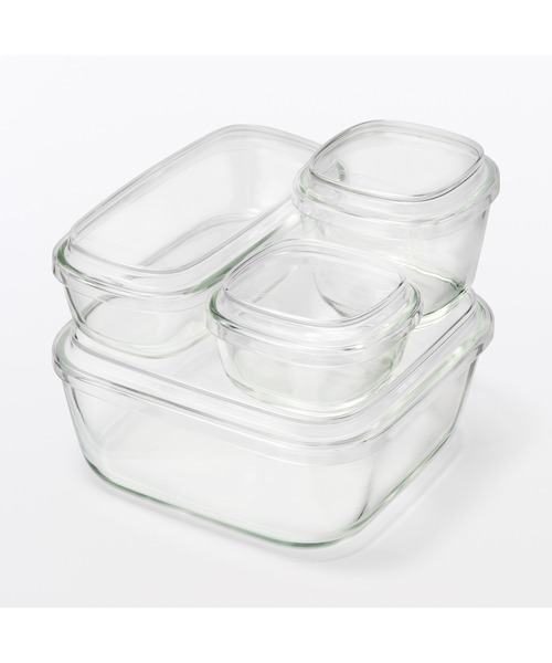 陳列ガラス容器 無印良品（MUJI） キッチン 蓋をしたままレンジで使える 耐熱ガラス