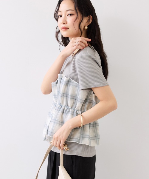 【ホワイト系（11）】【WEB限定】ツイストビスチェドッキングプルオーバー ビスチェ ドッキング トップス