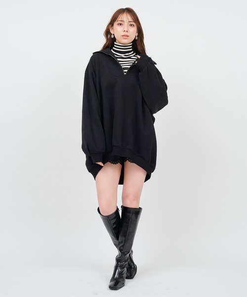 「ROYAL PARTY」 長袖ワンピース FREE グレー レディース_画像8