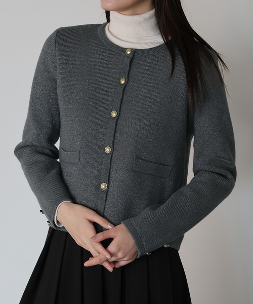 「J by blue」 ニットカーディガン MEDIUM アイボリー レディース_画像9