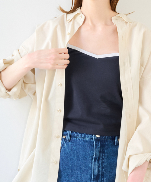 LOW CLASSIC ピンク キャミソール U by SPICK&SPAN（ユーバイスピックアンドスパン） キャミソール LOW