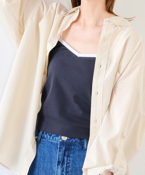 LOW CLASSIC ピンク キャミソール U by SPICK&SPAN（ユーバイスピックアンドスパン） キャミソール LOW