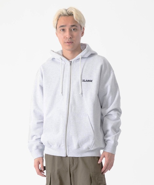 XLARGE ジップアップパーカー グレーL XLARGE（エクストラ ラージ） ジップアップパーカー L グリーン メンズ