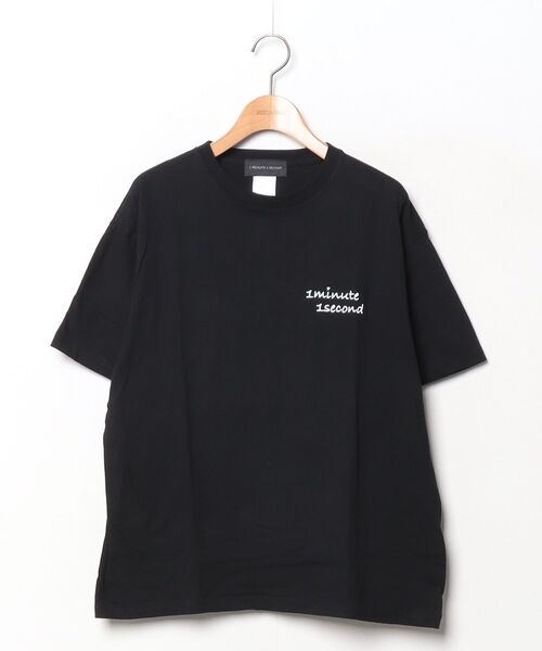 「1minute 1second」 半袖Tシャツ M ブラック×ホワイト メンズ_画像2