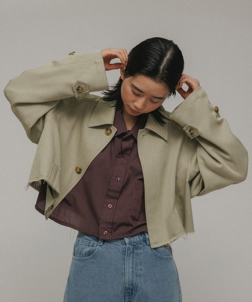 「M TO R」 ジャケット 38 チャコールグレー レディース_画像9