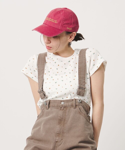 tシャツ フラワー ワッフル ショートスリーブTシャツ レディースの画像
