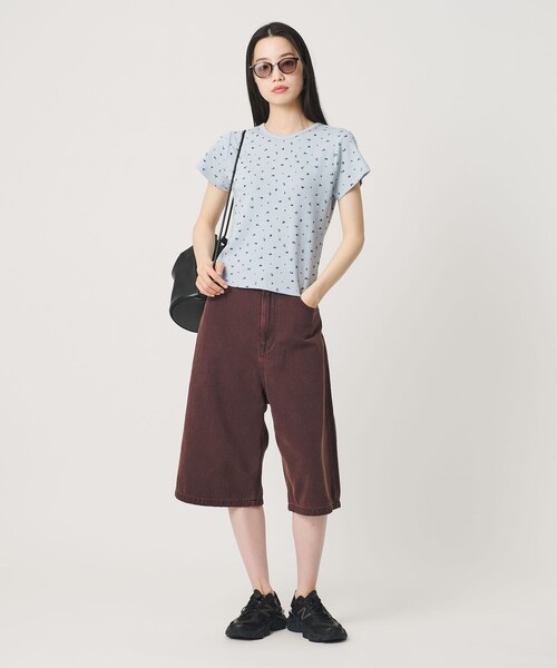 tシャツ フラワー ワッフル ショートスリーブTシャツ レディースの画像