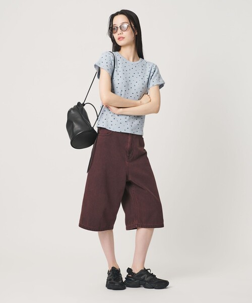 tシャツ フラワー ワッフル ショートスリーブTシャツ レディースの画像