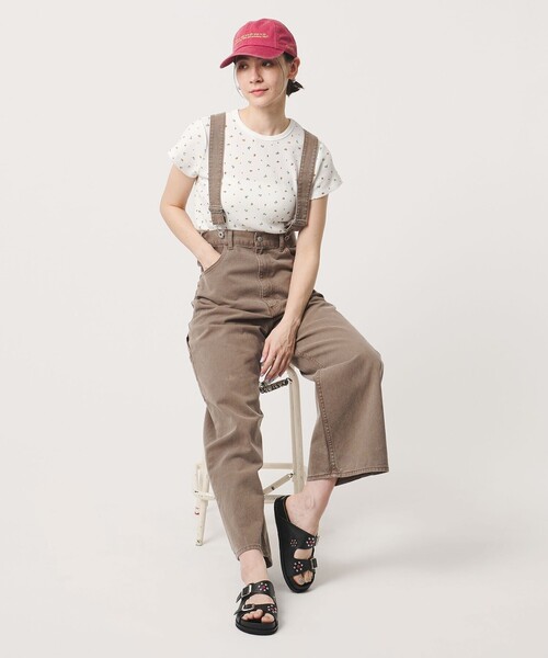 tシャツ フラワー ワッフル ショートスリーブTシャツ レディースの画像