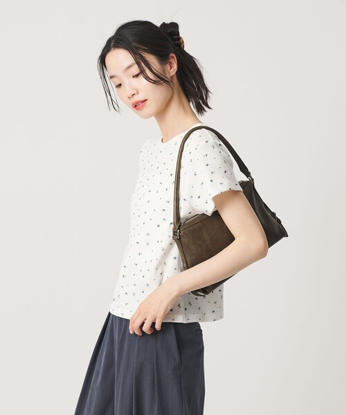 tシャツ フラワー ワッフル ショートスリーブTシャツ レディースの画像