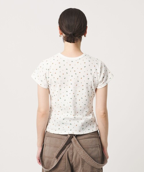 tシャツ フラワー ワッフル ショートスリーブTシャツ レディースの画像