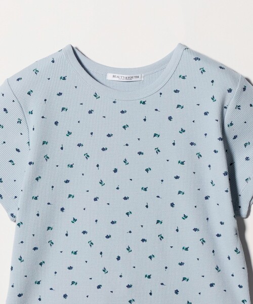 tシャツ フラワー ワッフル ショートスリーブTシャツ レディースの画像