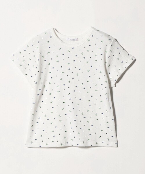 tシャツ フラワー ワッフル ショートスリーブTシャツ レディースの画像