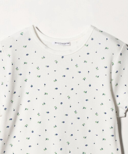tシャツ フラワー ワッフル ショートスリーブTシャツ レディースの画像