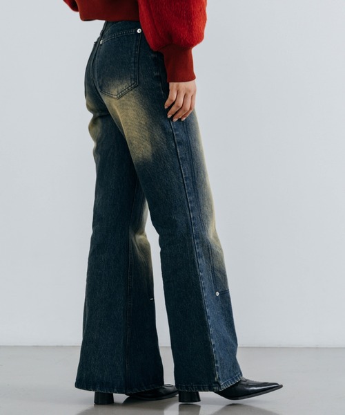 「Lui's」 「cierio」ブーツカットデニムパンツ 1 ブラック レディース_画像2