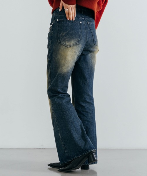 「Lui's」 「cierio」ブーツカットデニムパンツ 1 ブラック レディース_画像4