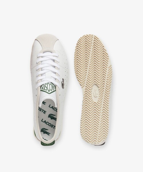 「LACOSTE」 ローカットスニーカー 23.5cm ホワイト×グリーン レディース_画像3