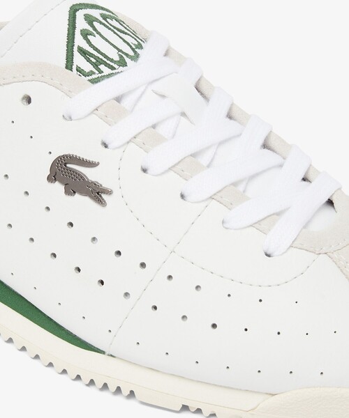 「LACOSTE」 ローカットスニーカー 23.5cm ホワイト×グリーン レディース_画像5