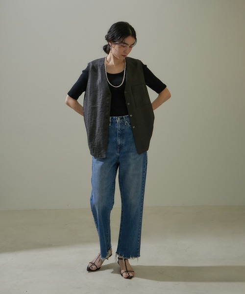 「SALON adam et rope'」 半袖Tシャツ FREE オフホワイト レディース_画像4