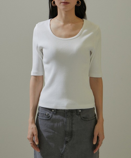 「SALON adam et rope'」 半袖Tシャツ FREE オフホワイト レディース_画像9
