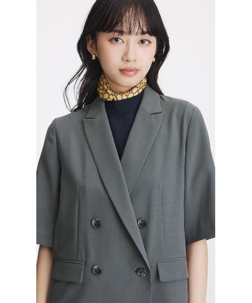 AOYAMA セレモニースーツ スーツ 冷感半袖ダブルジャケット「涼