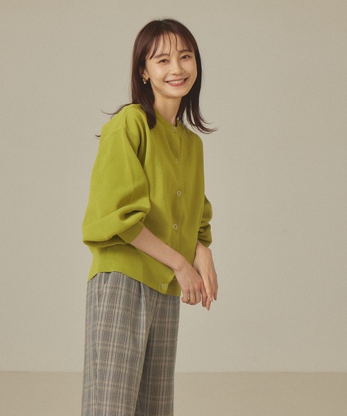 「abahouse mavie」 ニットカーディガン フリー ブルー レディース_画像7