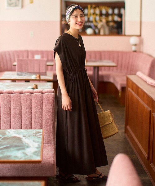 「UNFILO」 半袖ワンピース SMALL ブラック レディース_画像2