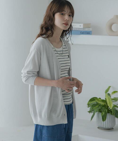 「URBAN RESEARCH Sonny Label」 ニットカーディガン FREE チャコールグレー レディース_画像2