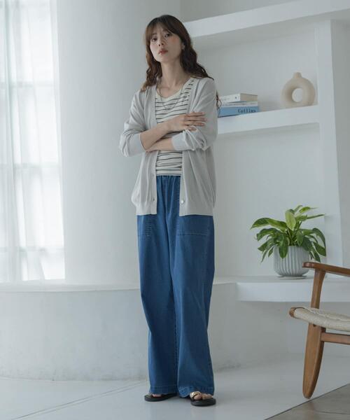「URBAN RESEARCH Sonny Label」 ニットカーディガン FREE チャコールグレー レディース_画像3