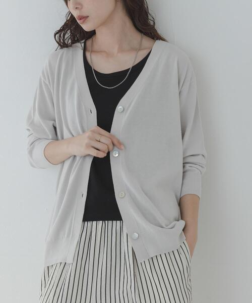 「URBAN RESEARCH Sonny Label」 ニットカーディガン FREE チャコールグレー レディース_画像5