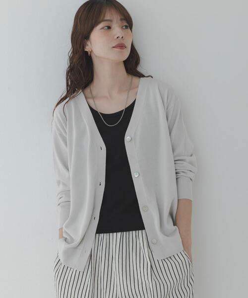 「URBAN RESEARCH Sonny Label」 ニットカーディガン FREE チャコールグレー レディース_画像6