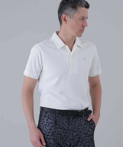 St ANDREWS ポロシャツ 半袖 「St ANDREWS」サッカー調ジャガード半袖