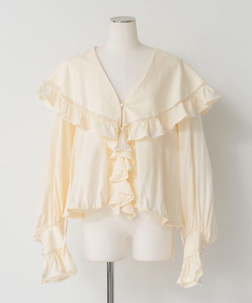 MAISON SPECIAL（メゾンスペシャル） ブラウス シャツ Lace Frill