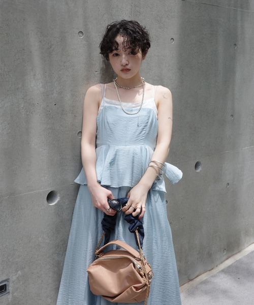 Ameri（アメリ） オールインワン STRUCTURED PEPLUM CAMI ROMPERS
