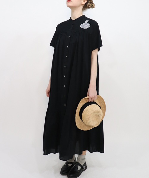「haupia」 半袖ワンピース MEDIUM ブルー レディース_画像9
